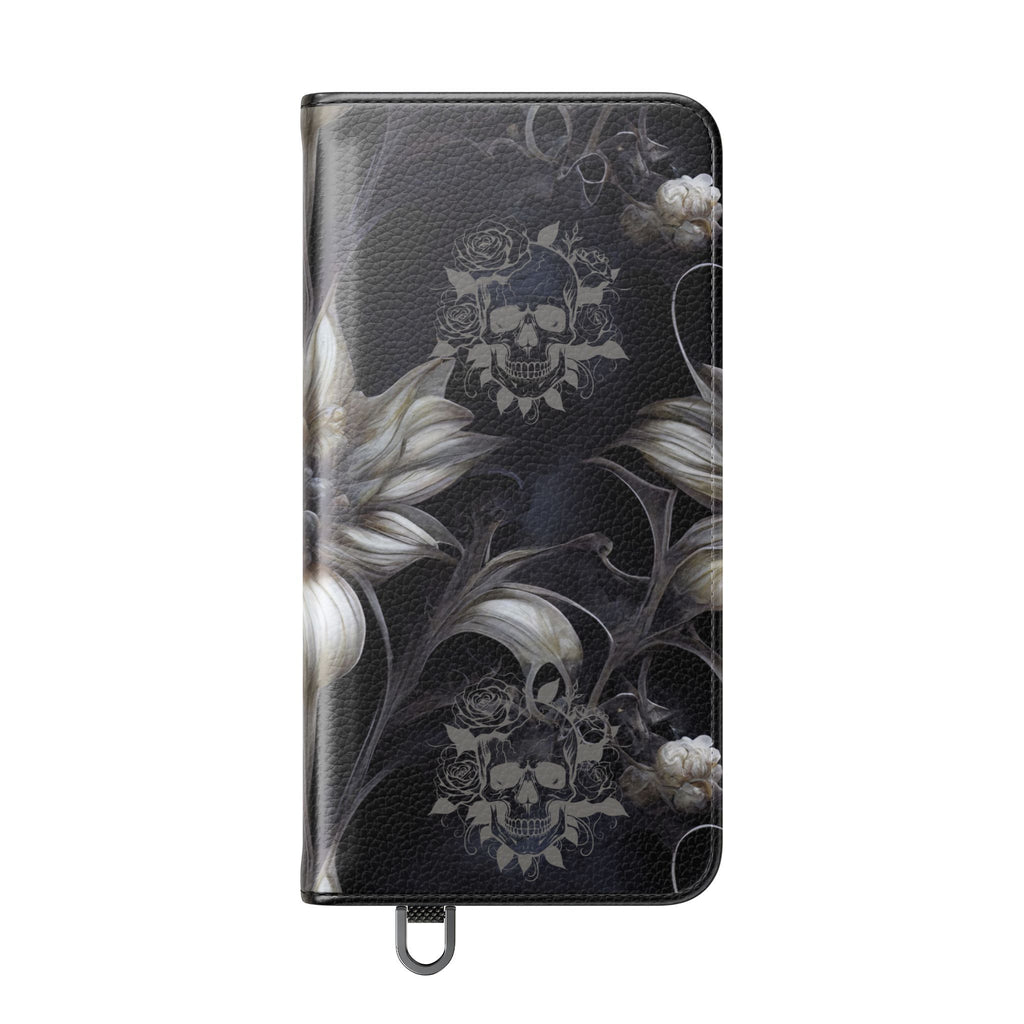 Goth Botanical Flip Wallet Case for iPhone and Samsung Galaxy Phones