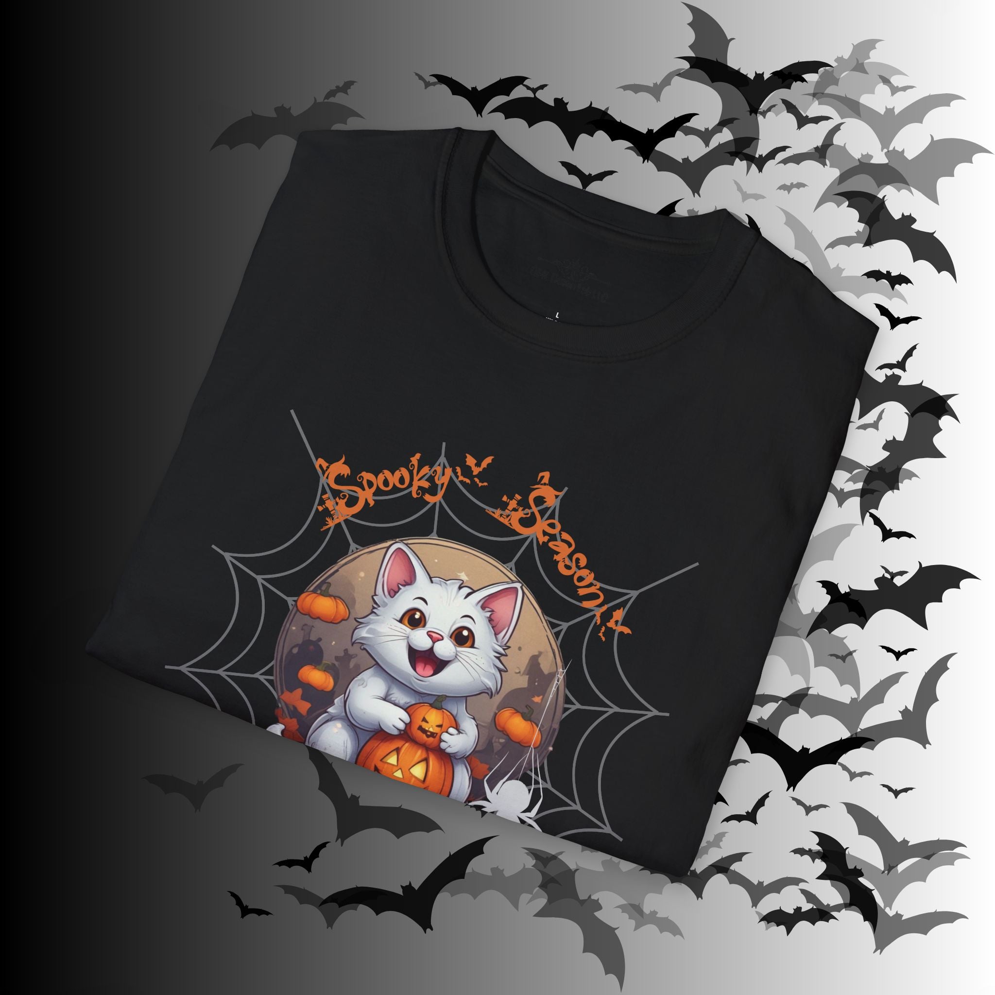 Spooky Season Kawaii Cat Halloween T-Shirt — Cat Lover Tee
