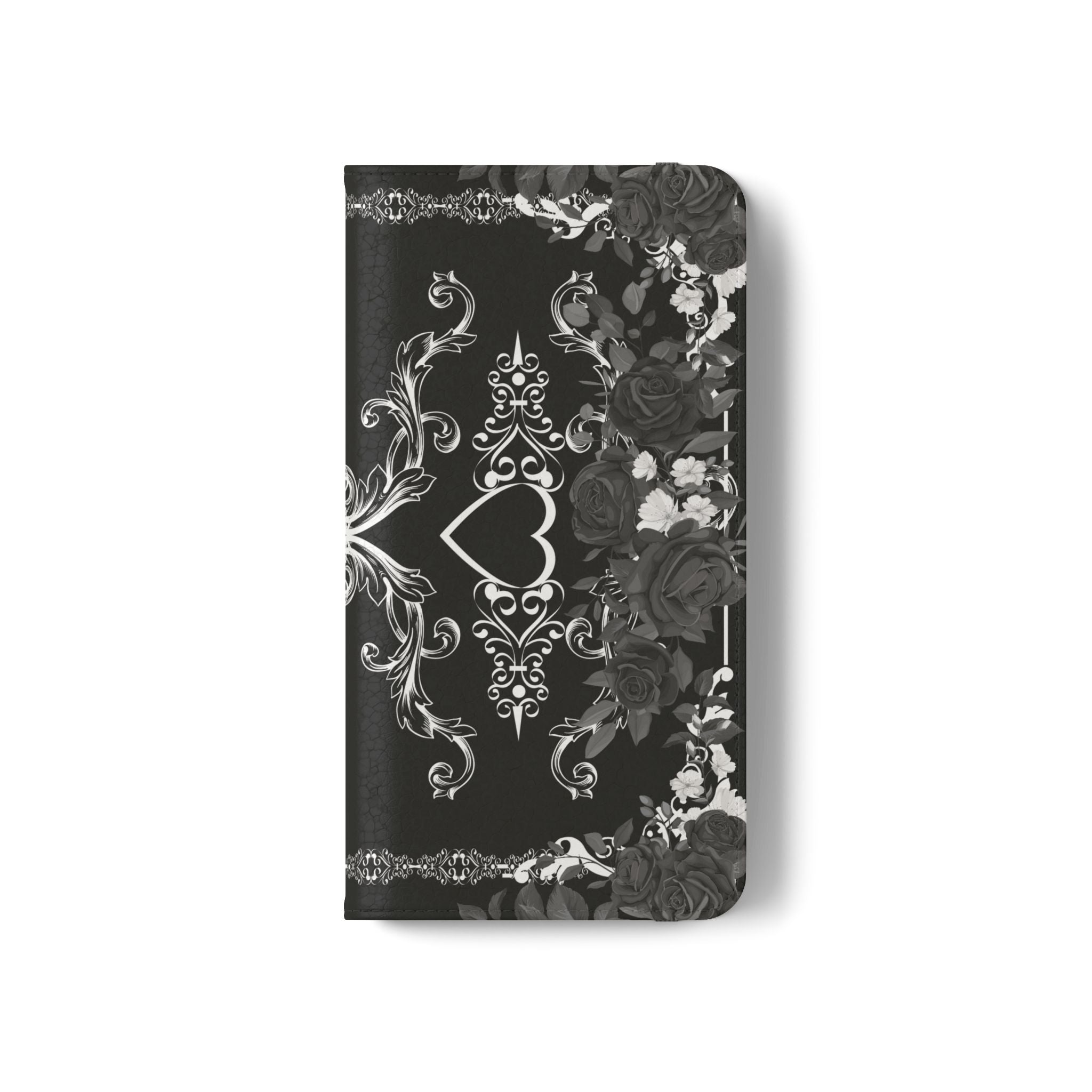 Romantic Goth Wallet Flip Case - Goth Botanical Phone Case