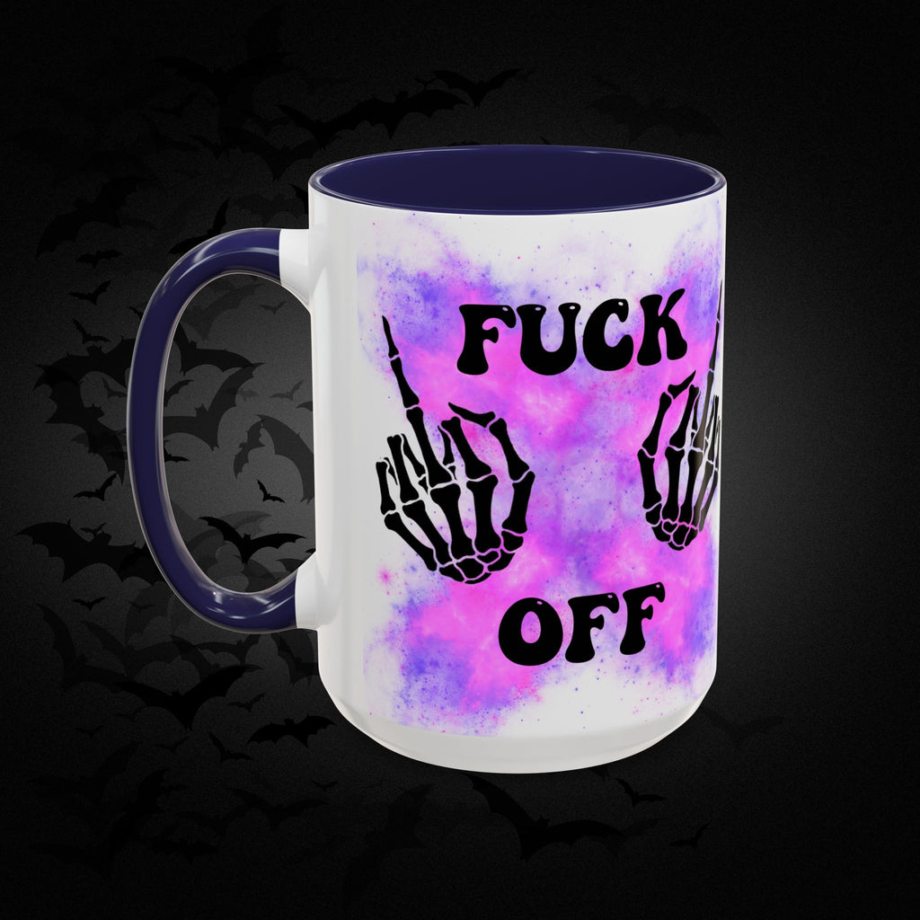 Good Morning Beautiful Fuck Off Skeleton Hands Accent Coffee Mug