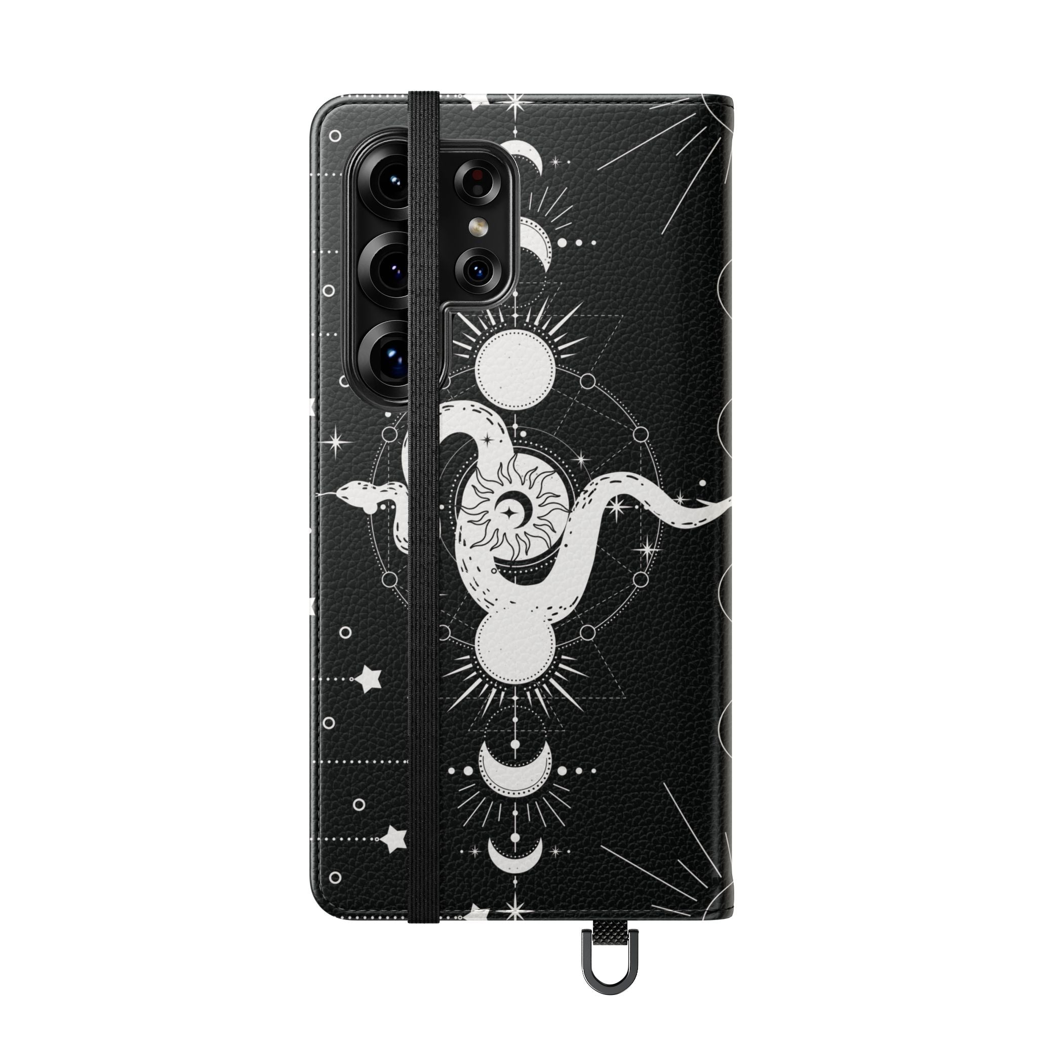 Gothic Style Celestial Snake Moon Phases Wallet Flip PhoneCase - Celestial Style Phone Case for iPhone and Samsung - Moon Phases Wallet Case