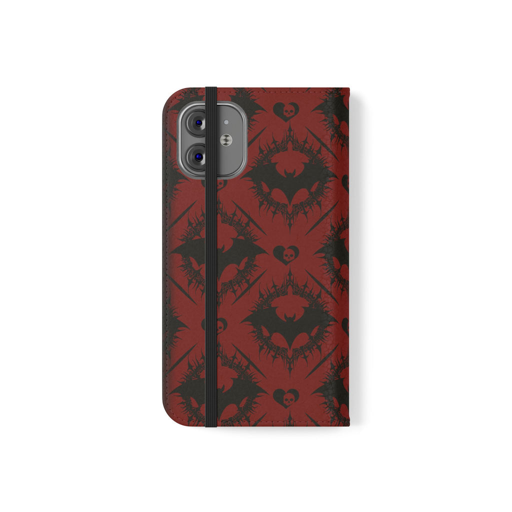 Copy of Gothic Bat Wallet Flip Case - Elegant Goth Phone Wallet - Bat Pattern Flip Case - Gothic Phone Case - Stylish Wallet Phone Case