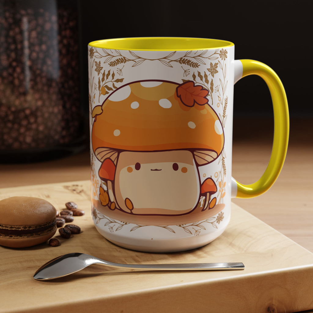 Autumn Mushroom Cute Coffee Mug — Fall Kawaii Accent Mug (11/15oz)