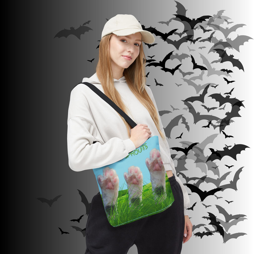 "Bean Sprouts" Cat Paws Tote Bag — Funny Cat Lover Gift