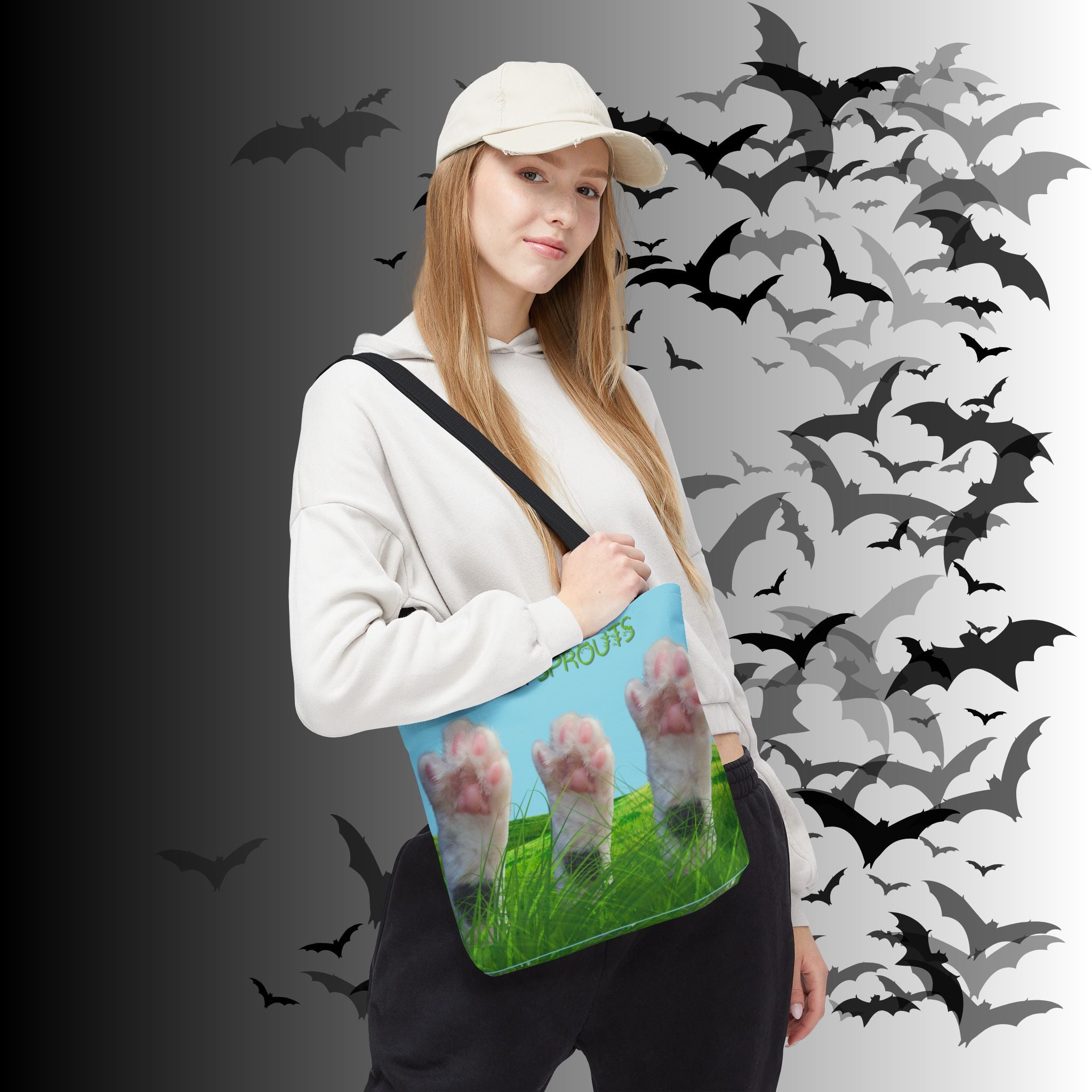"Bean Sprouts" Cat Paws Tote Bag — Funny Cat Lover Gift