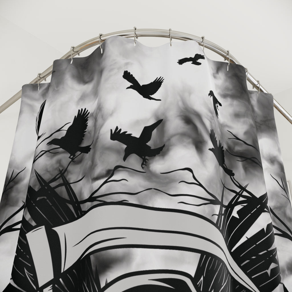 Gothic Grim Reaper Shower Curtain — Dark Macabre Bathroom Decor