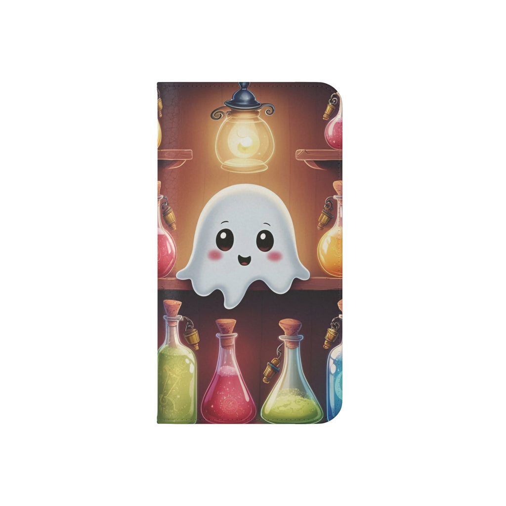 Apothecary Ghost Flip Wallet Case - Spooky Halloween Phone Case - Gothic Ghost Smartphone Case -  Ghost on a Shelf Wallet Case