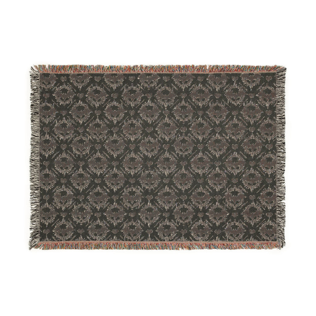 Gothic Bat Pattern Woven Cotton Throw Blanket — Fringe Bat Home Decor