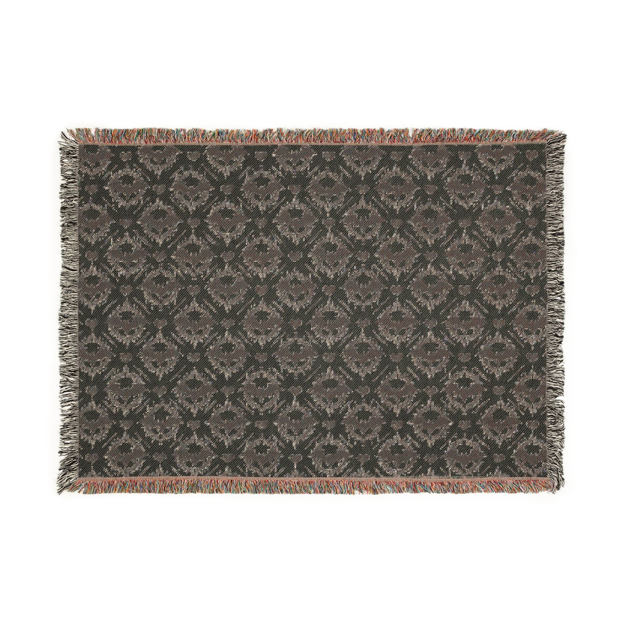 Gothic Bat Pattern Woven Cotton Throw Blanket — Fringe Bat Home Decor