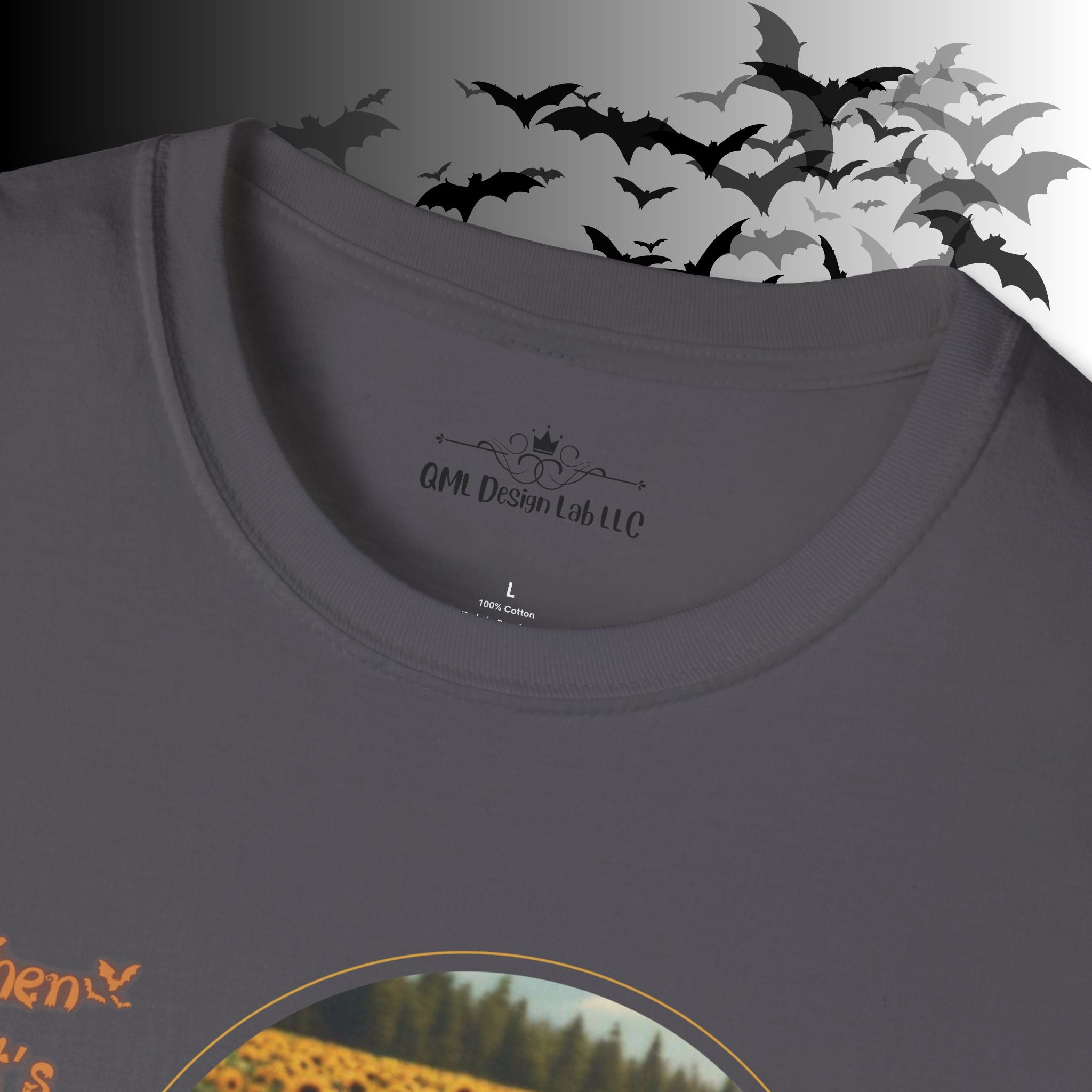 "When It's Finally Spooky Season" Ghost Sunflower T-Shirt — Halloween Tee