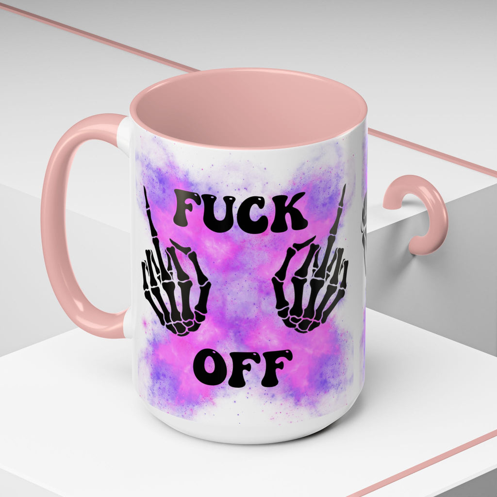 Good Morning Beautiful Fuck Off Skeleton Hands Accent Coffee Mug