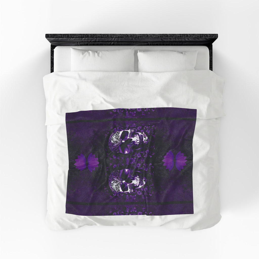Gothic Purple Skull Throw Blanket — Dark Elegance Home Decor