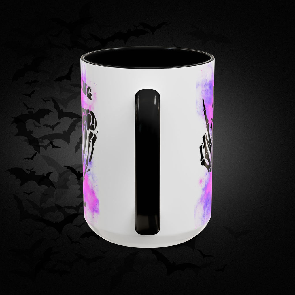 Good Morning Beautiful Fuck Off Skeleton Hands Accent Coffee Mug