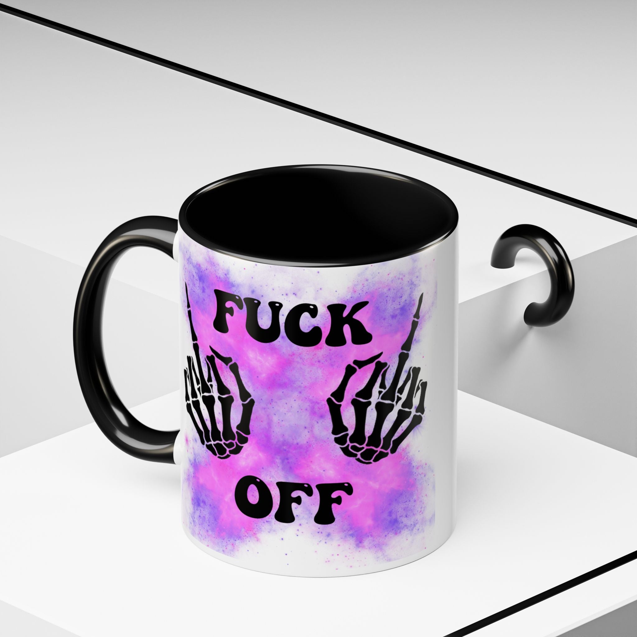 Good Morning Beautiful Fuck Off Skeleton Hands Accent Coffee Mug