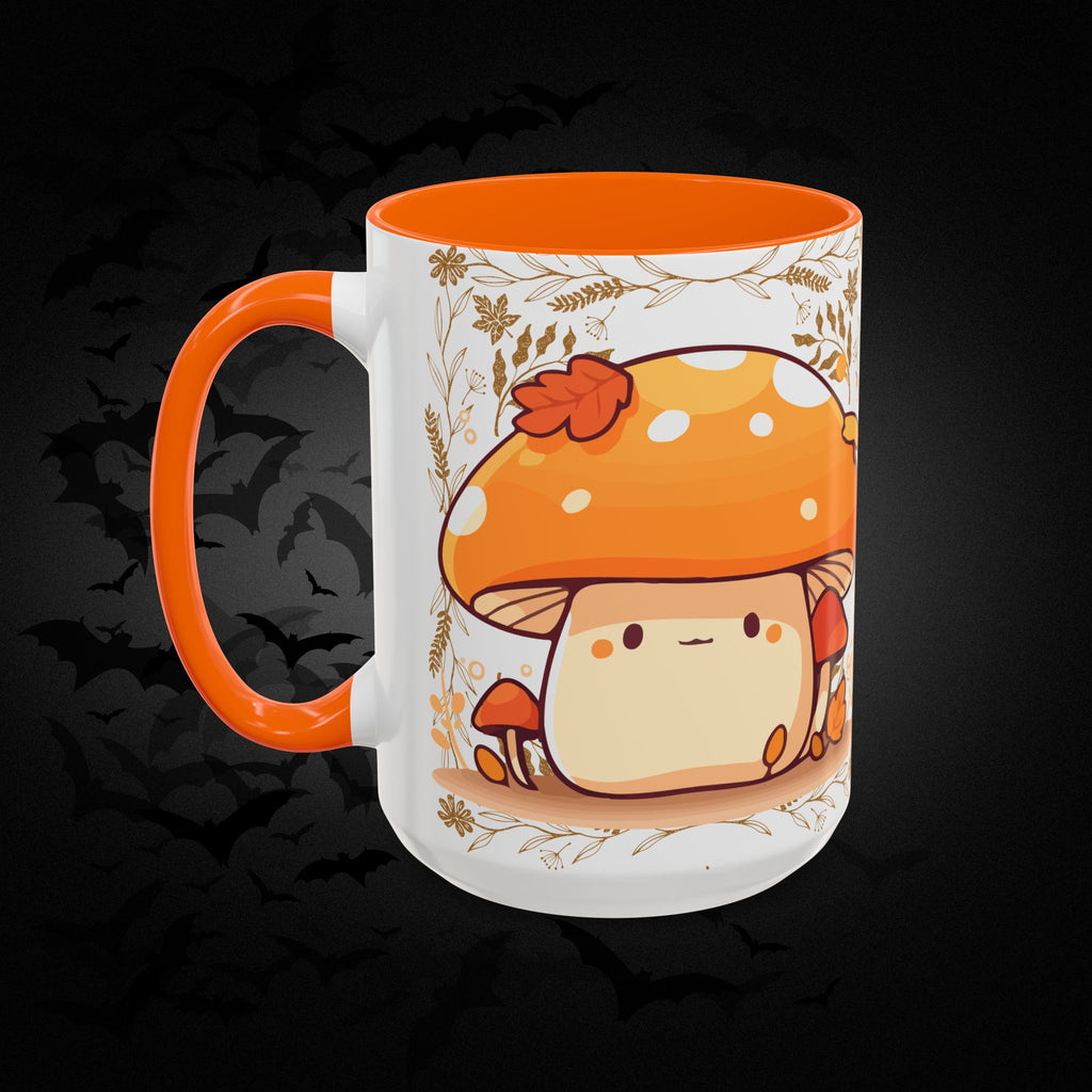 Autumn Mushroom Cute Coffee Mug — Fall Kawaii Accent Mug (11/15oz)