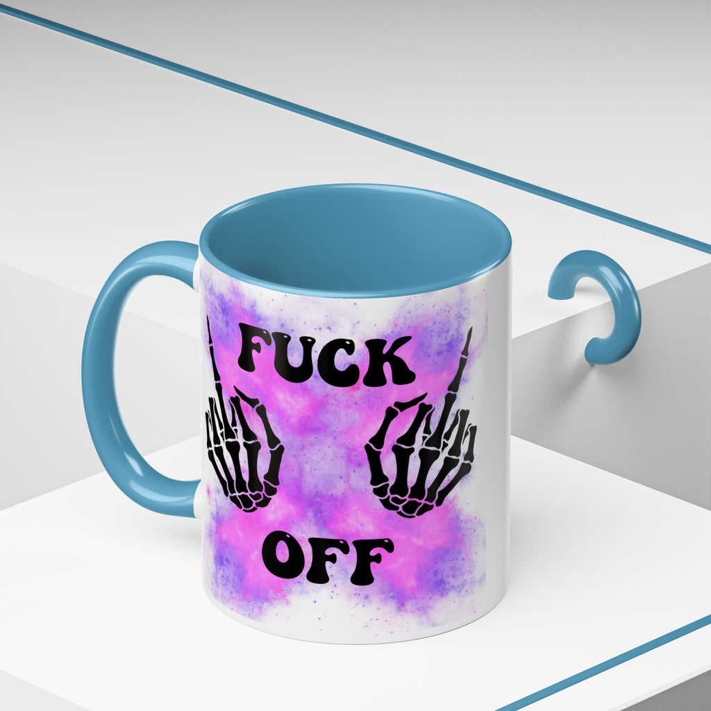 Good Morning Beautiful Fuck Off Skeleton Hands Accent Coffee Mug