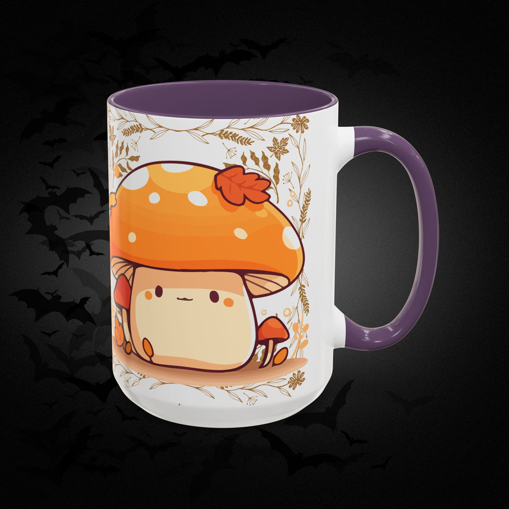 Autumn Mushroom Cute Coffee Mug — Fall Kawaii Accent Mug (11/15oz)
