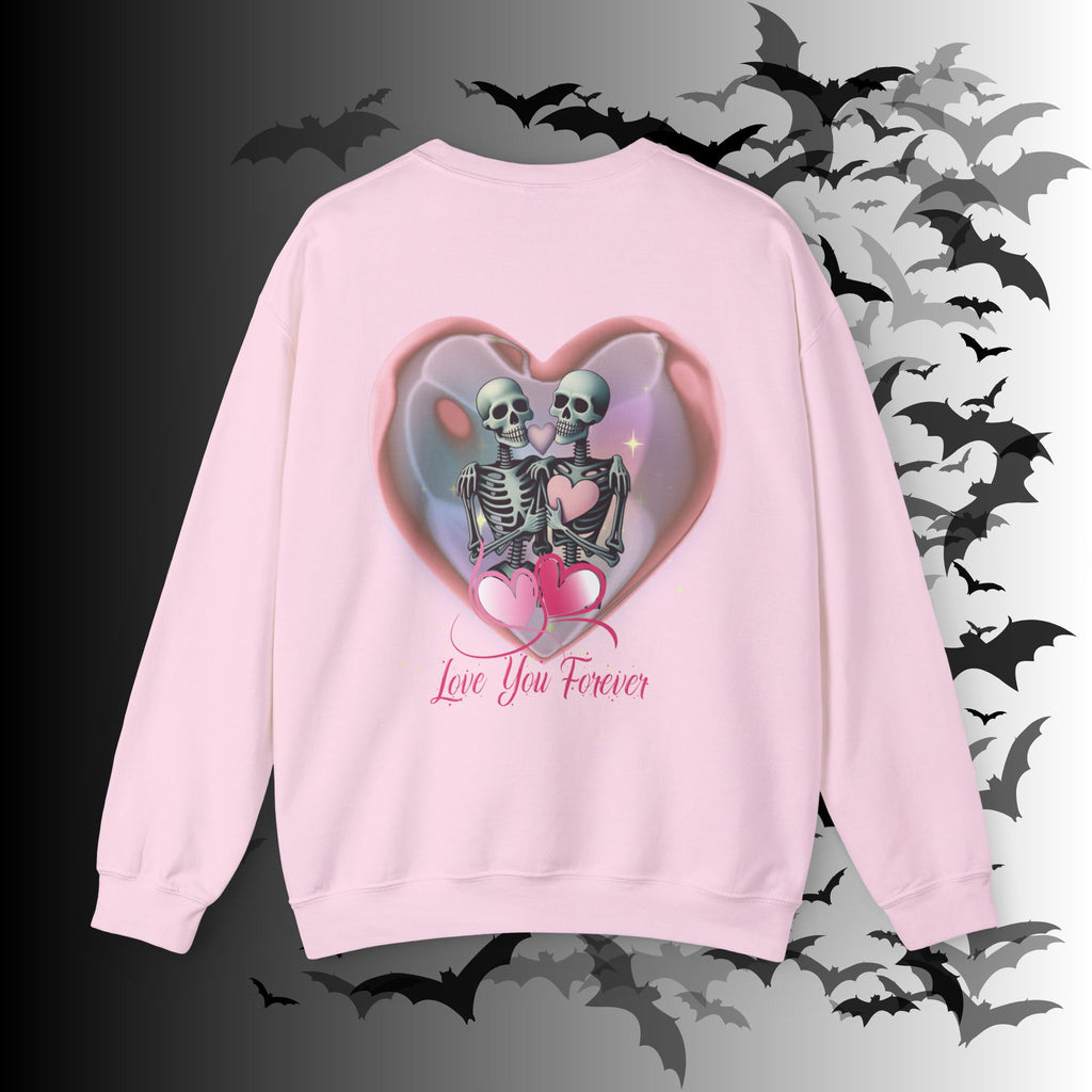 Love You Forever Skeleton Crewneck Sweatshirt — Gothic Valentine's Couples