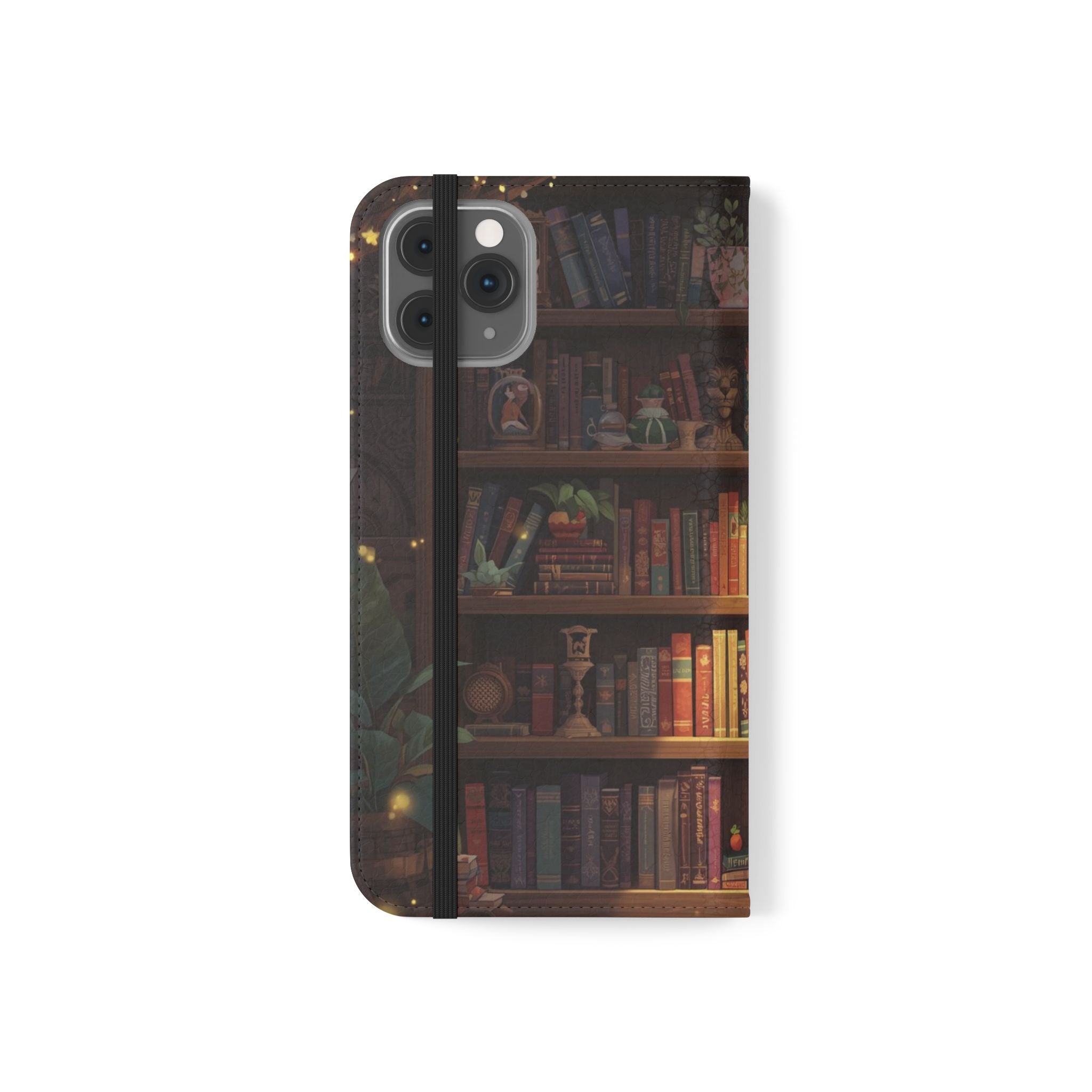 Whimsigoth Bookcase Wallet Flip Case - Romantasy Reader Phone Wallet - Book Pattern Flip Case - Bookish Phone Case