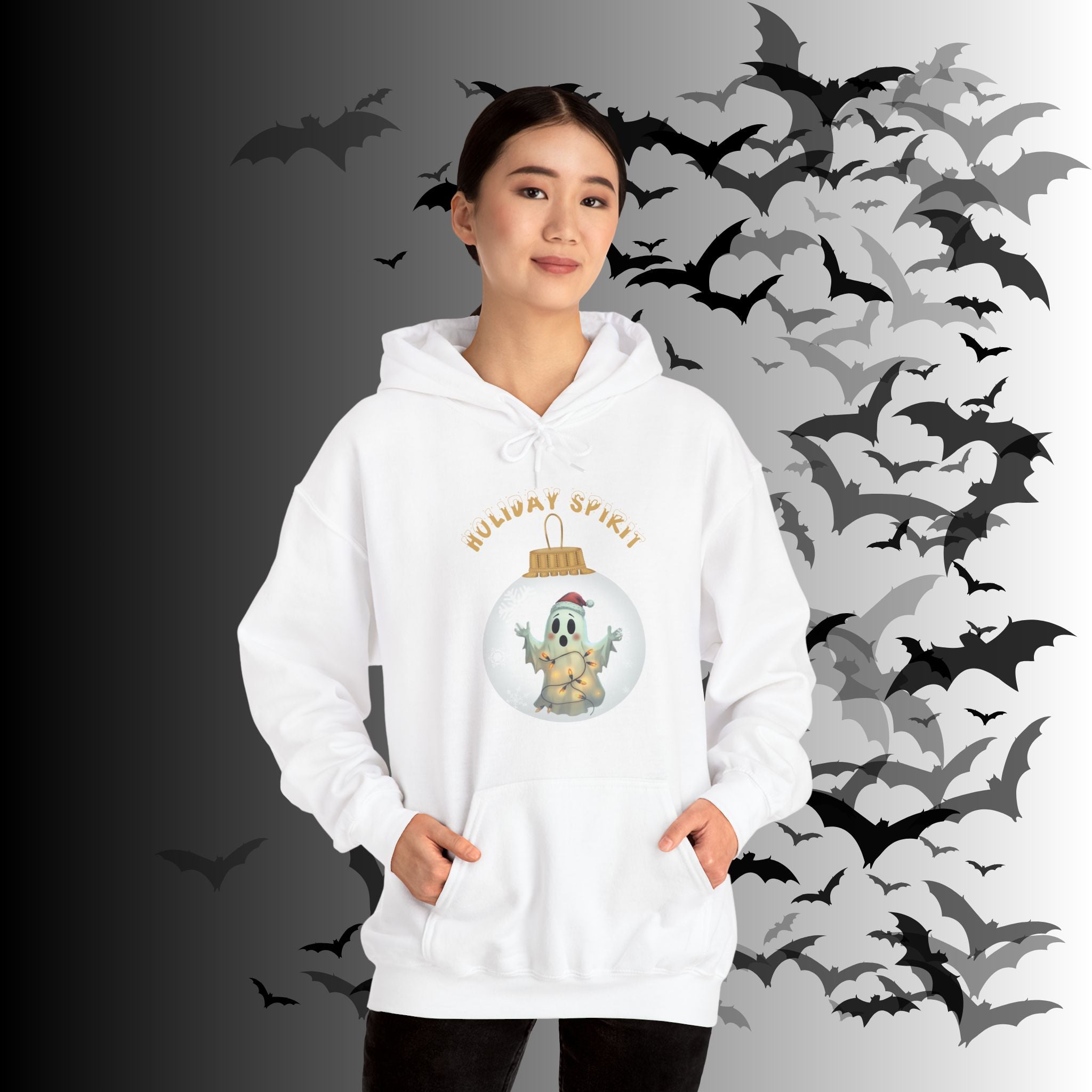Holiday Spirit Hoodie — Ghost Christmas Ornament Gothmas Pullover