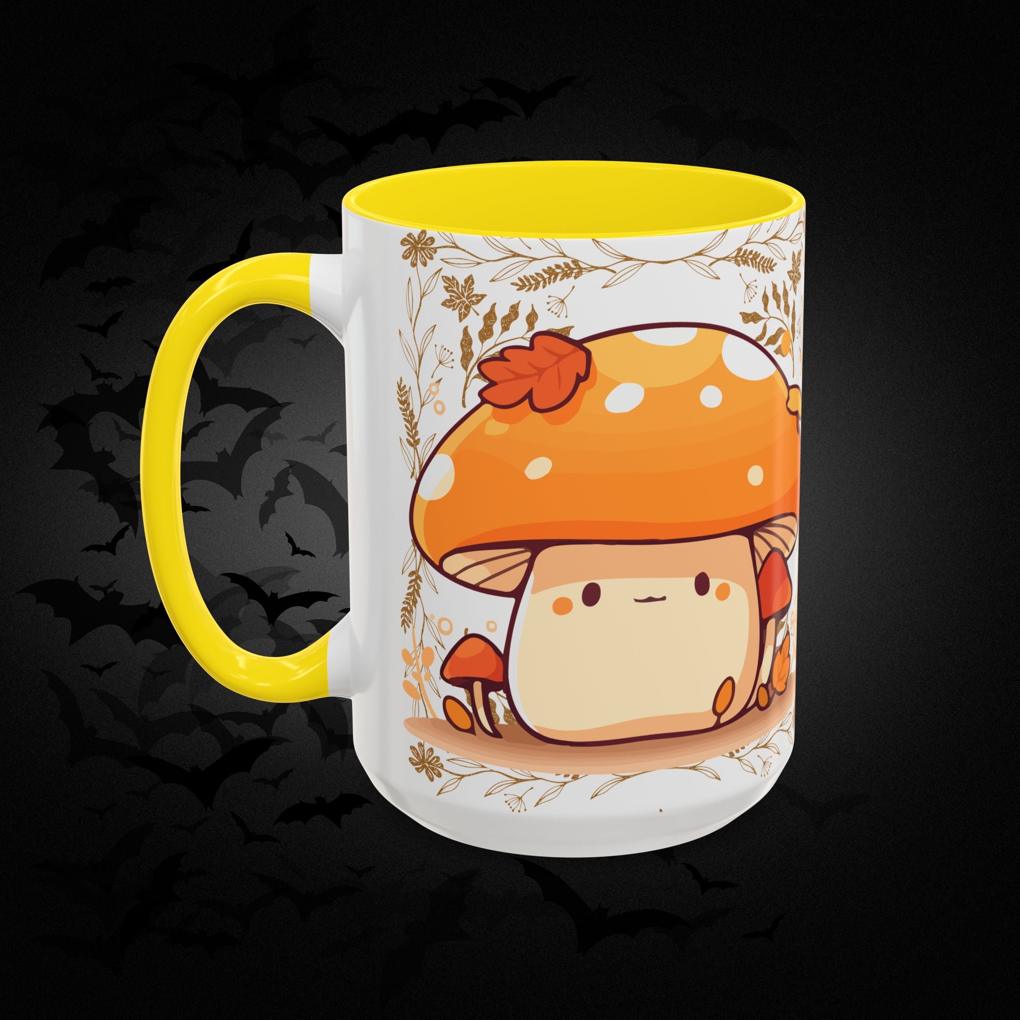 Autumn Mushroom Cute Coffee Mug — Fall Kawaii Accent Mug (11/15oz)
