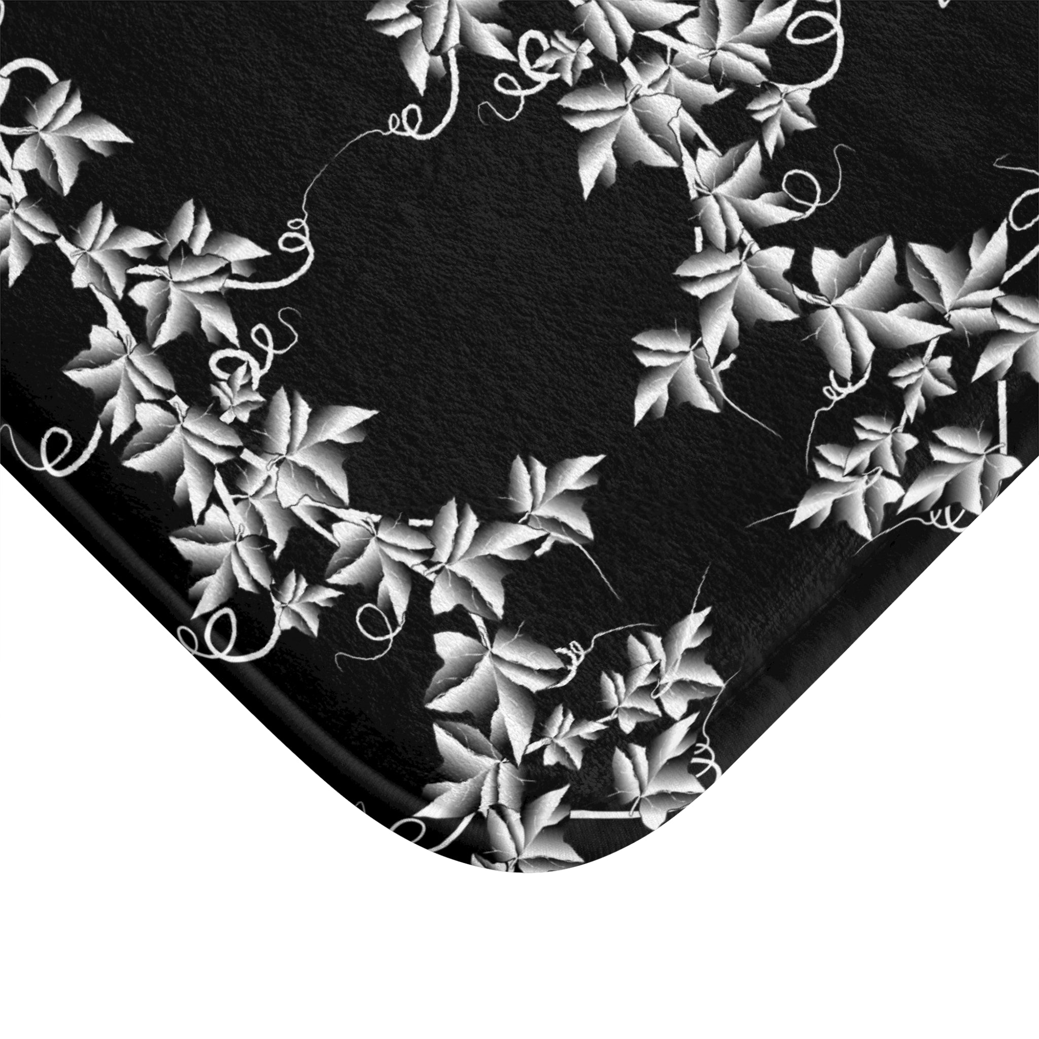 Gothic Pentagram Luna Moth Bath Mat — Witchy Floral Bathroom Decor