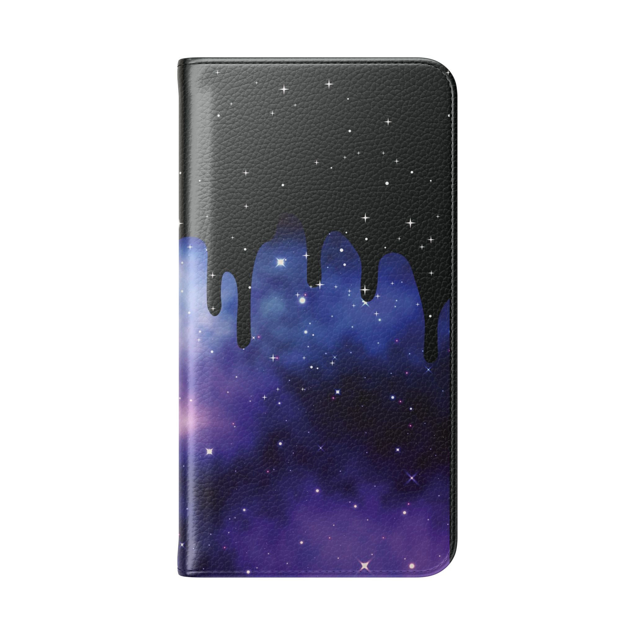 Pastel Goth Drippy Galaxy Flip Wallet Phone Case - Wallet Case for Samsung and iPhone - Gothic Style Wallet Phone Cases