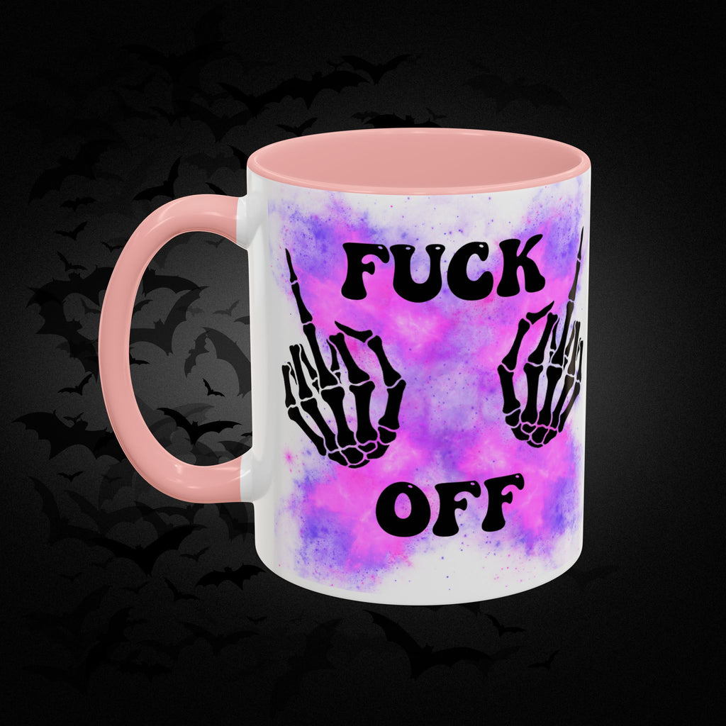 Good Morning Beautiful Fuck Off Skeleton Hands Accent Coffee Mug