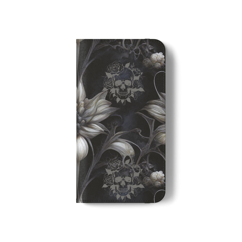 Goth Botanical Flip Wallet Case for iPhone and Samsung Galaxy Phones