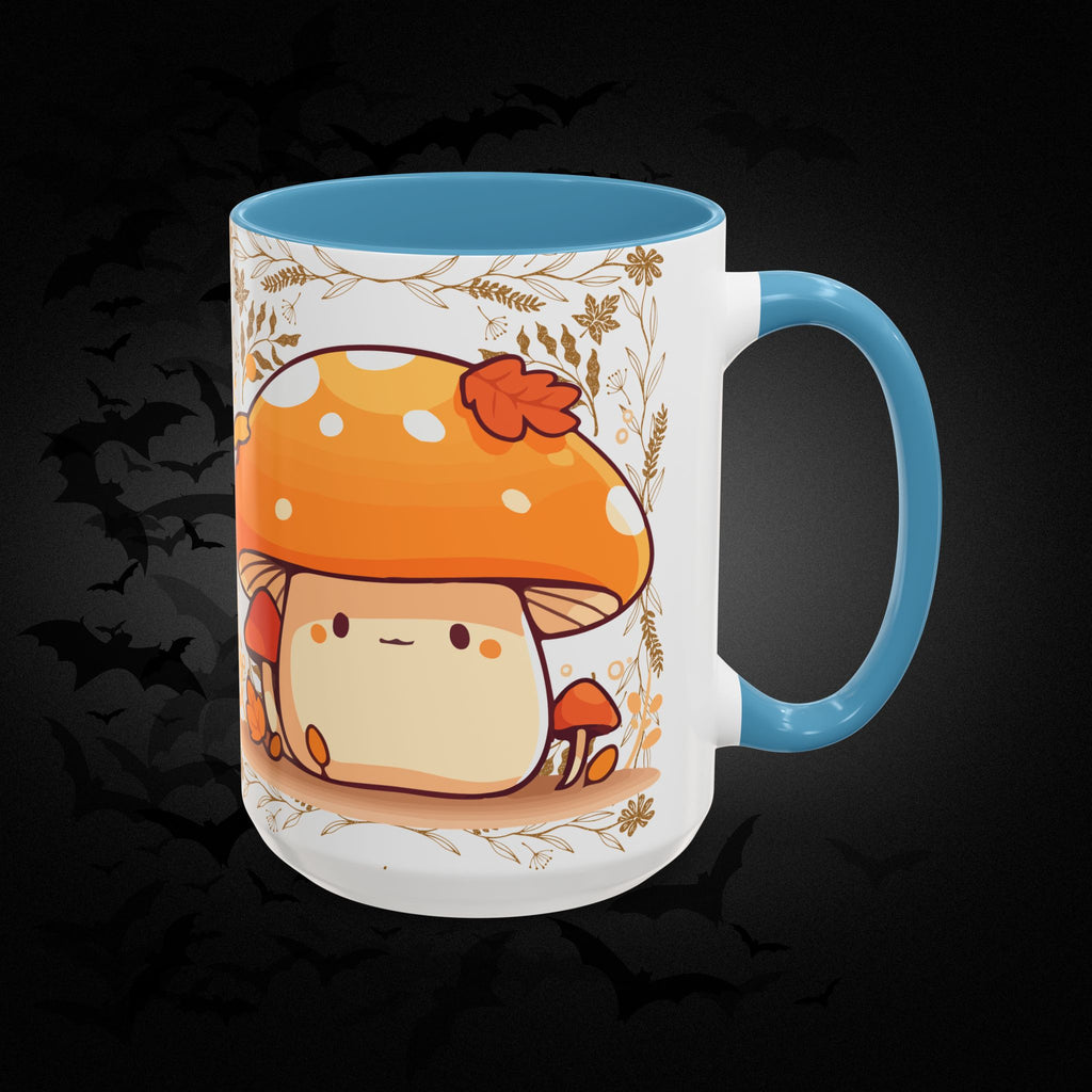 Autumn Mushroom Cute Coffee Mug — Fall Kawaii Accent Mug (11/15oz)