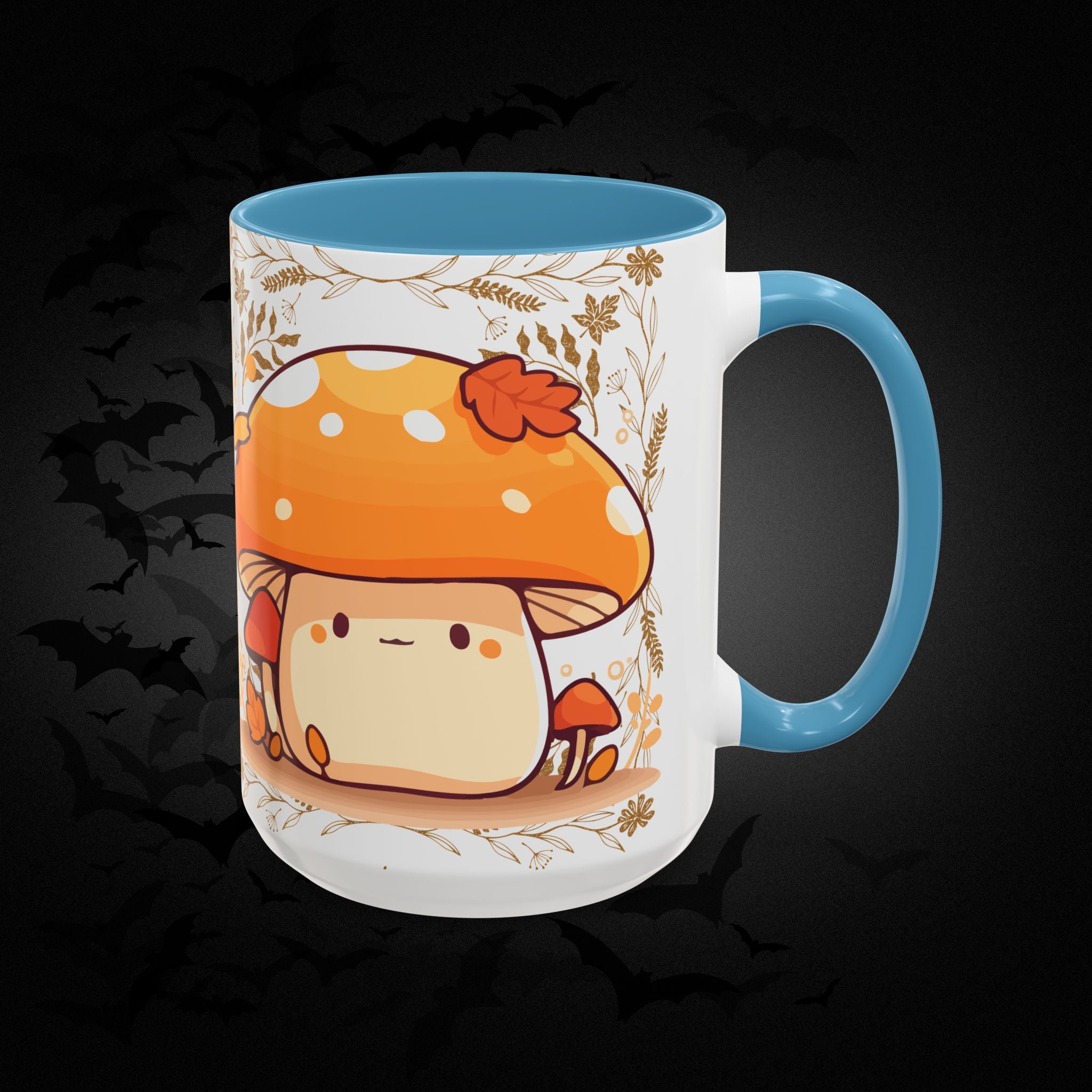 Autumn Mushroom Cute Coffee Mug — Fall Kawaii Accent Mug (11/15oz)