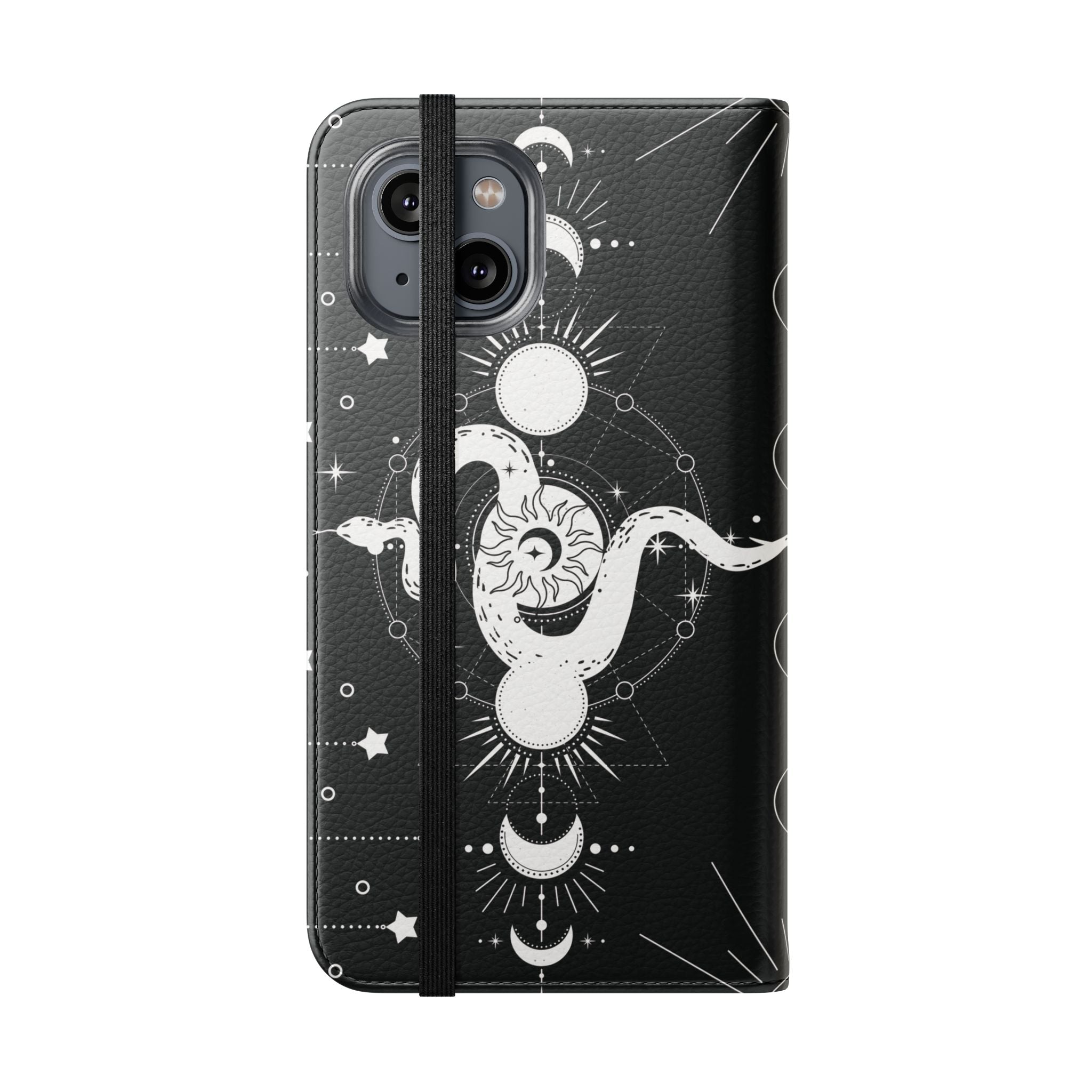 Gothic Style Celestial Snake Moon Phases Wallet Flip PhoneCase - Celestial Style Phone Case for iPhone and Samsung - Moon Phases Wallet Case