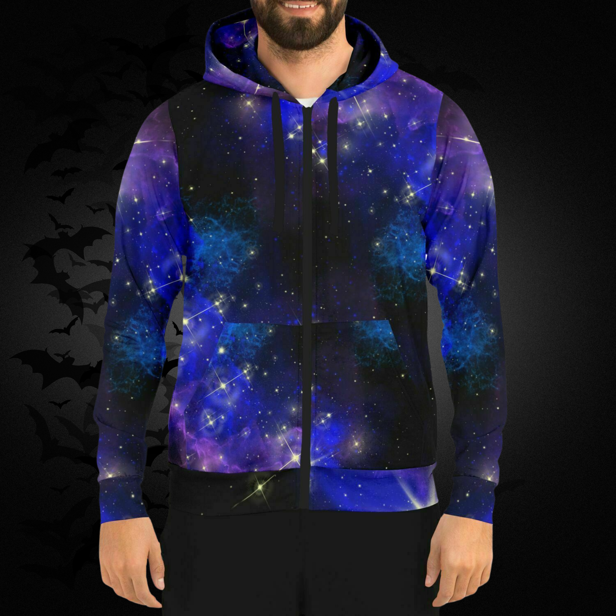 Galaxy Starfield All Over Print Zip Hoodie