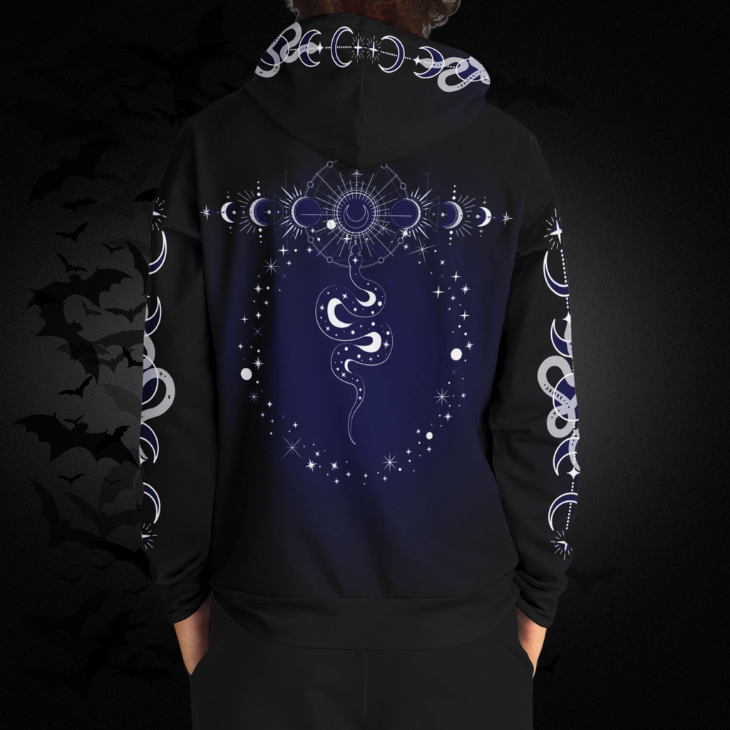 Celestial Serpent All Over Print Hoodie – Midnight Navy