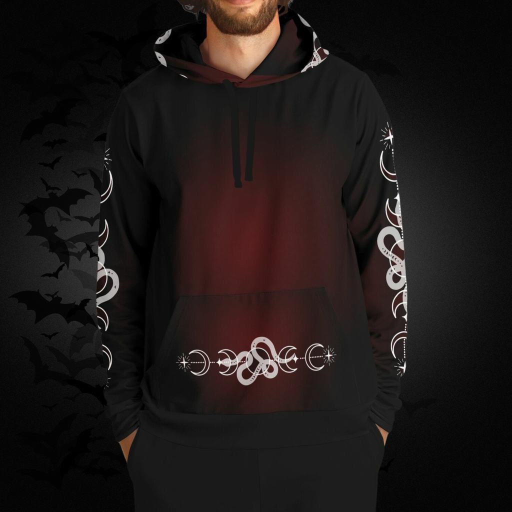 Celestial Serpent All Over Print Hoodie – Crimson