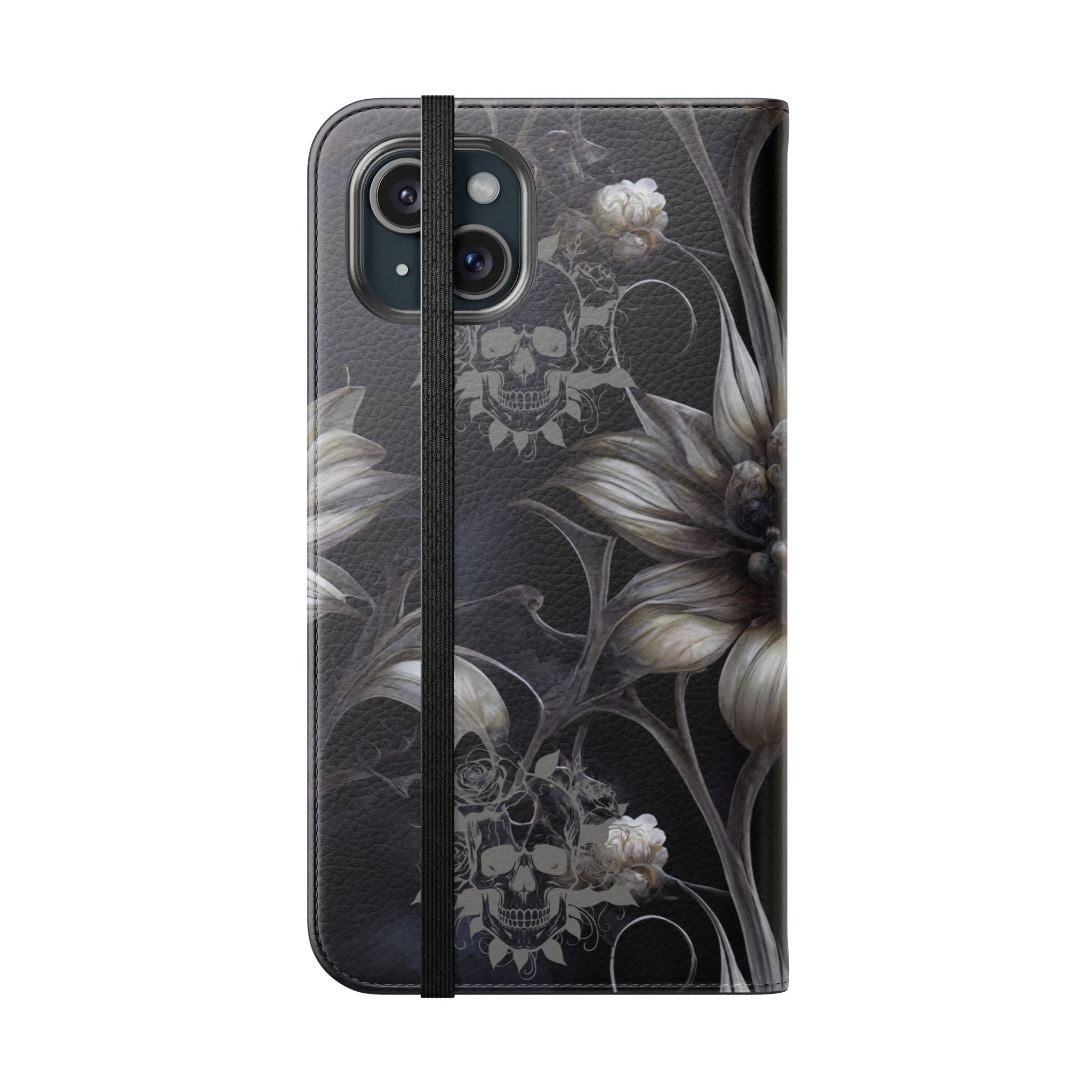 Goth Botanical Flip Wallet Case for iPhone and Samsung Galaxy Phones