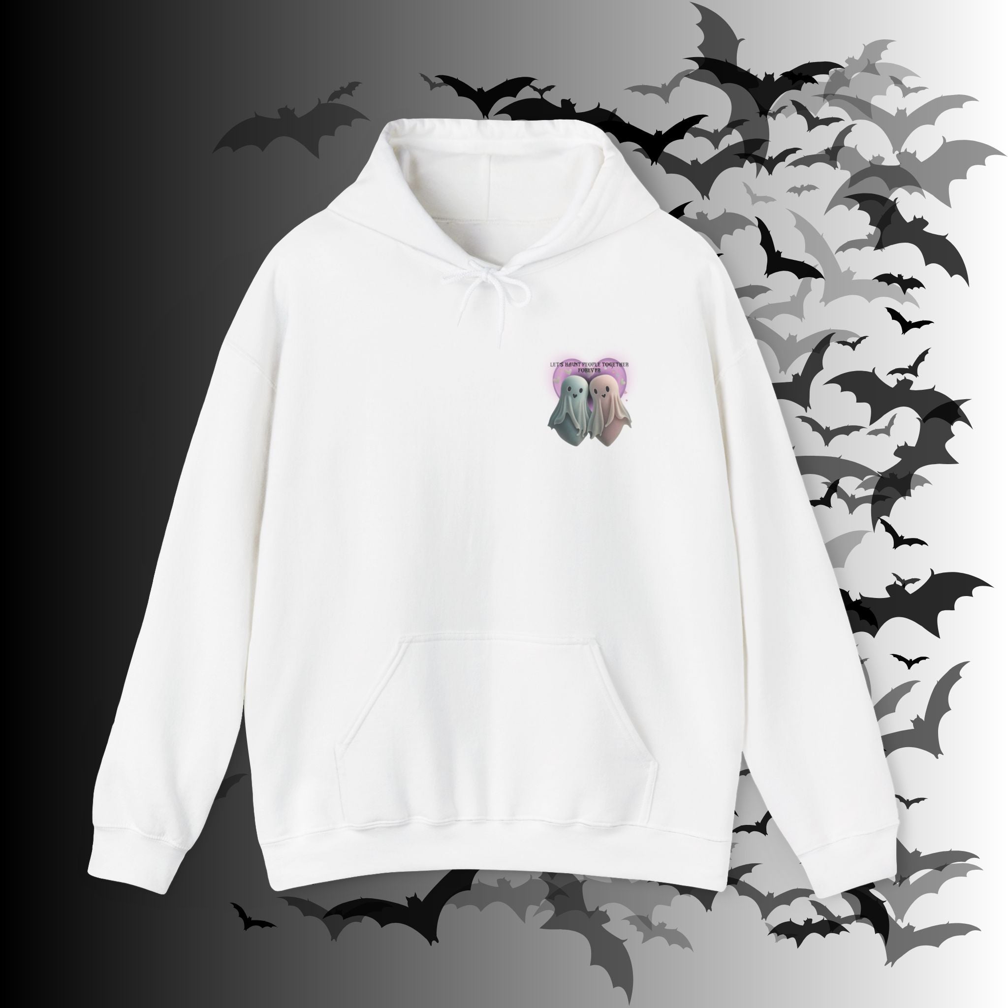 Let's Haunt People Together Forever Hoodie — Gothic Valentine's Couples Ghost