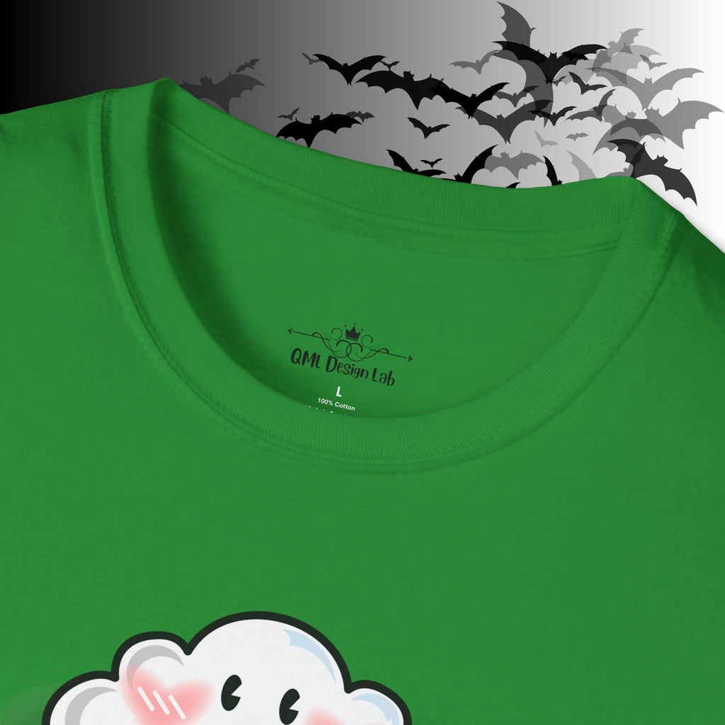 Rainbow Vomit Cloud Bat T-Shirt — Kawaii Goth Pride Unisex Tee