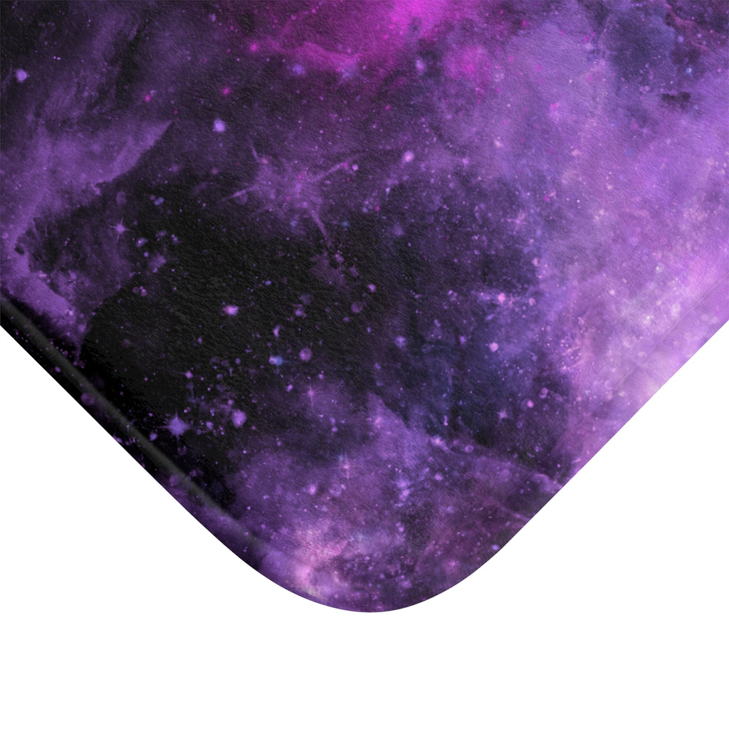 Pastel Goth Galaxy Bath Mat — Purple Nebula Cosmic Bathroom Decor