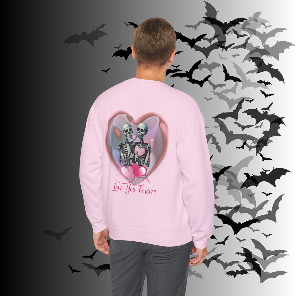 Love You Forever Skeleton Crewneck Sweatshirt — Gothic Valentine's Couples