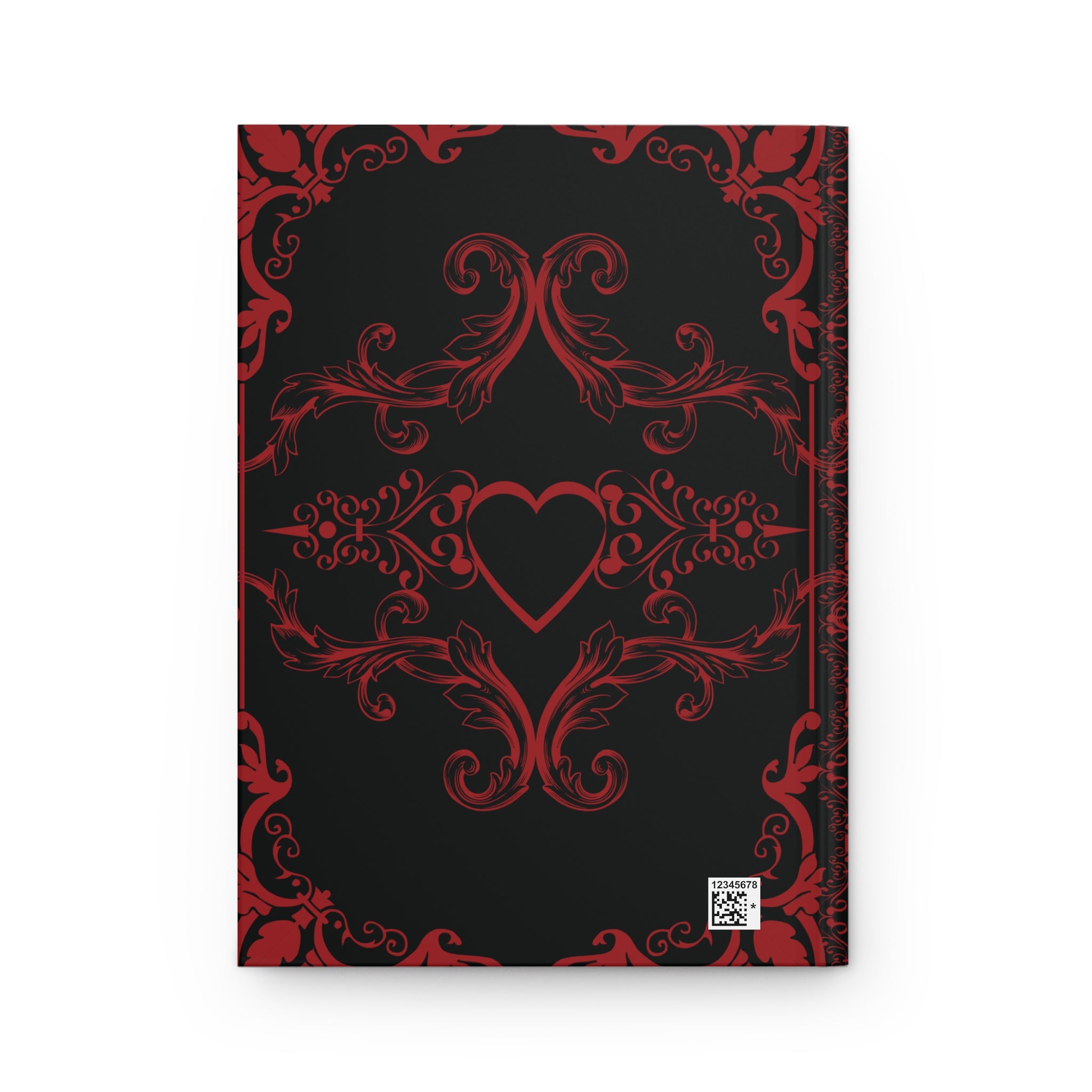 Gothic Dark Romance Journal — Red & Black Victorian Heart Hardcover
