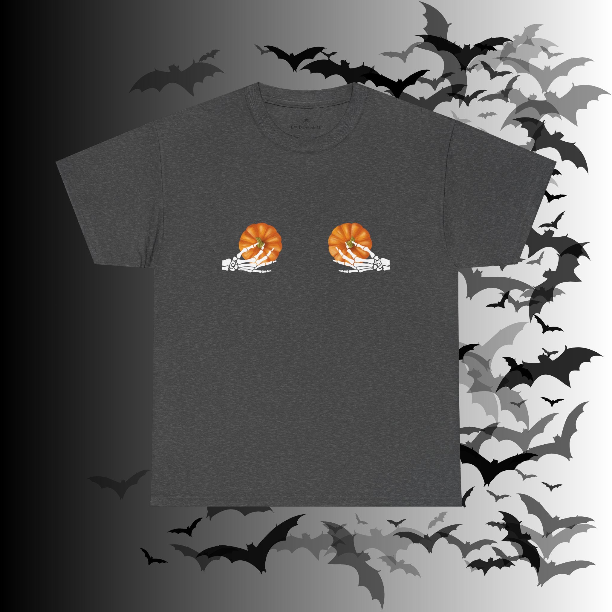 Skeleton Hands Pumpkin Halloween T-Shirt — Funny Spooky Season Tee