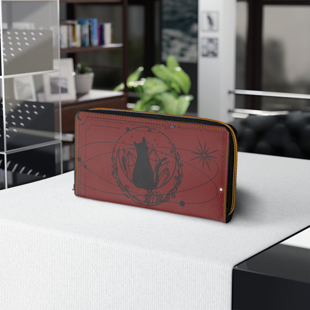 Goth Wallet Dark Academia Celestial Cat Zipper Wallet