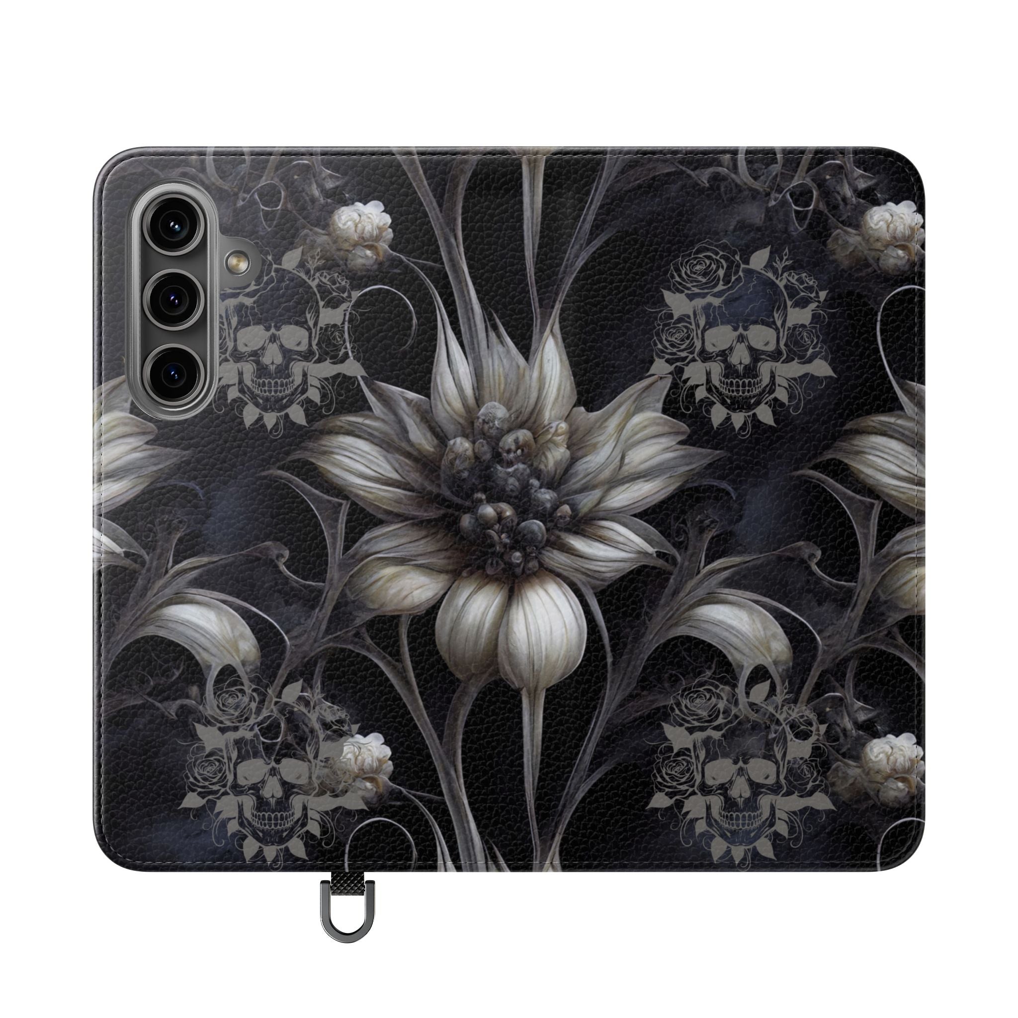 Goth Botanical Flip Wallet Case for iPhone and Samsung Galaxy Phones