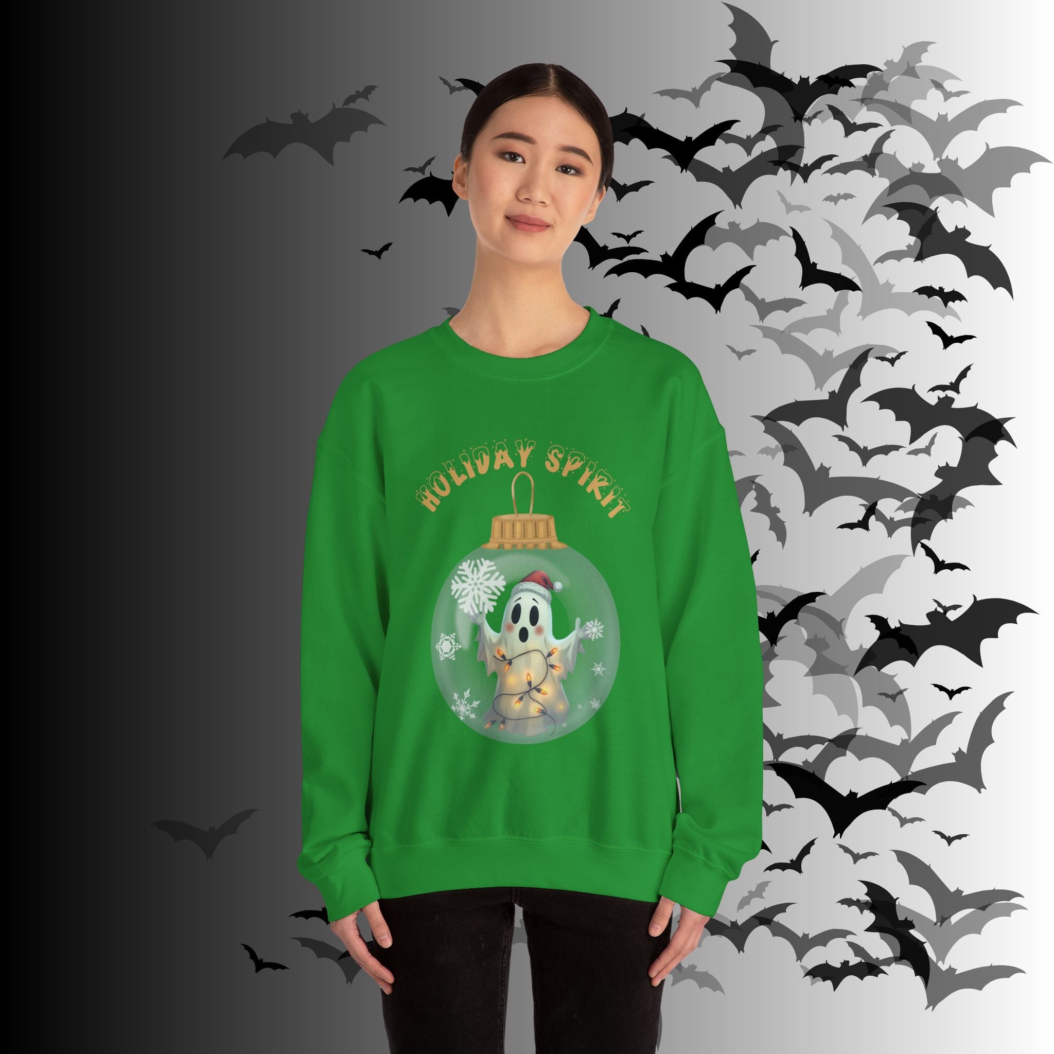 Holiday Spirit Crewneck Sweatshirt — Ghost Christmas Ornament Gothmas