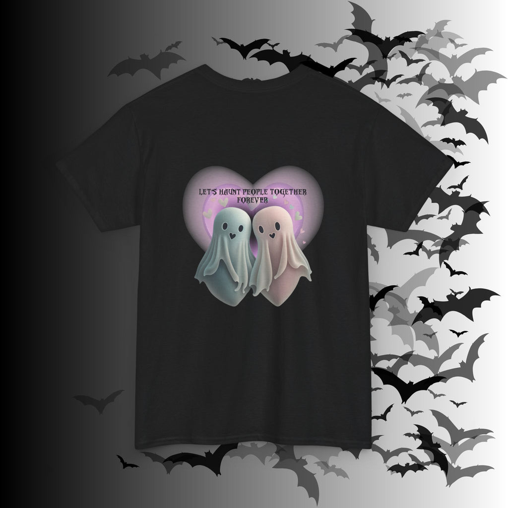 "Let's Haunt People Together Forever" Ghost Couples T-Shirt — Matching Halloween Tee