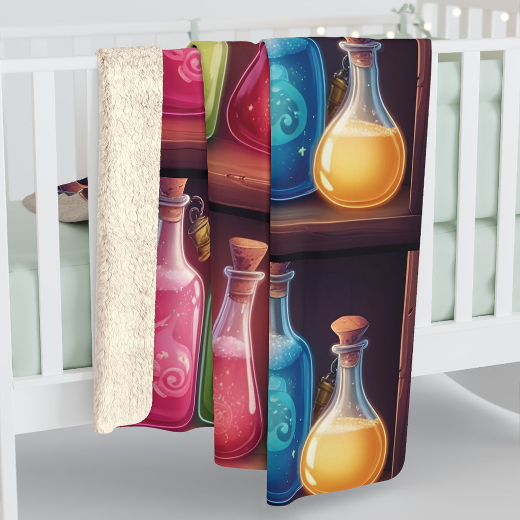 Apothecary Ghost Potion Shelf Throw Blanket — Whimsigoth Home Decor