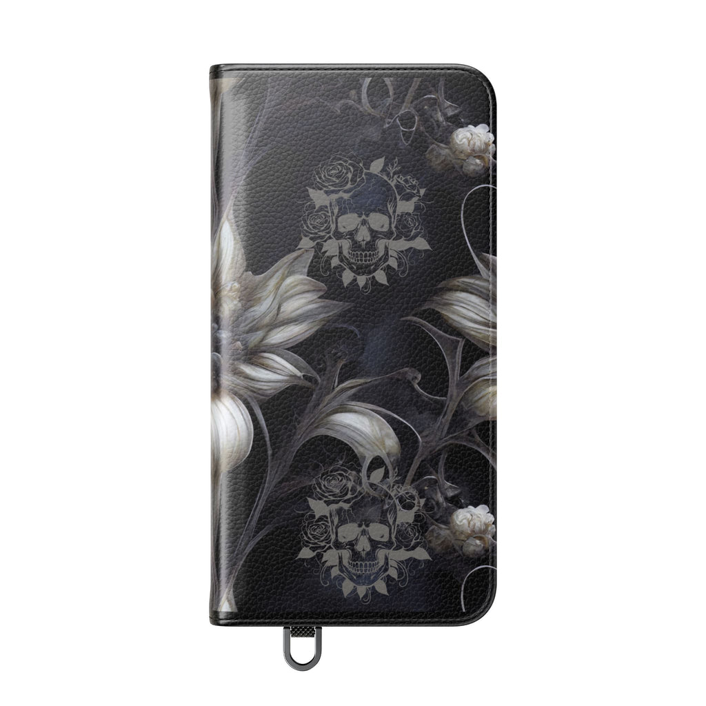 Goth Botanical Flip Wallet Case for iPhone and Samsung Galaxy Phones