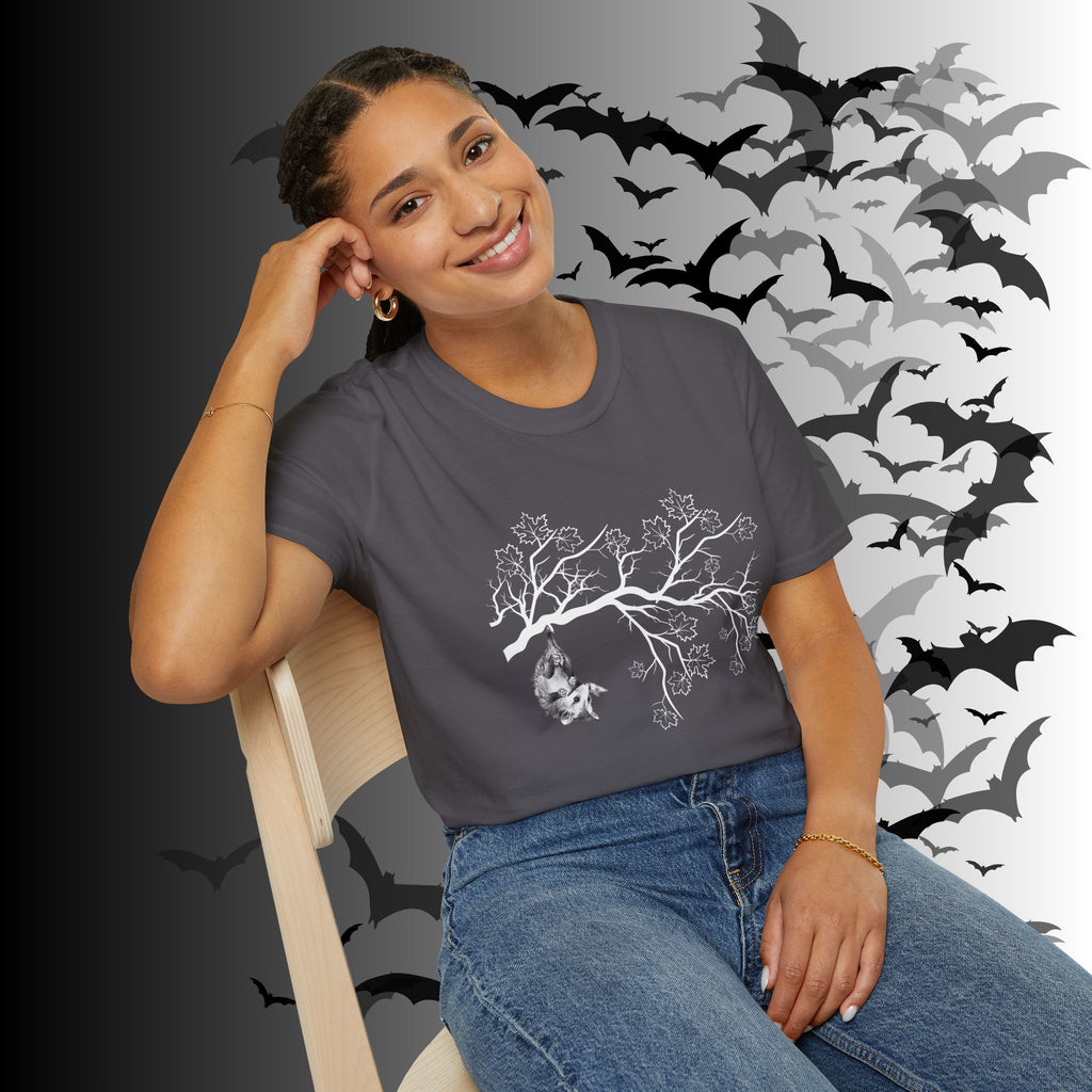 Gothic Hanging Possum T-Shirt — Cute Dark Academia Nature Tee