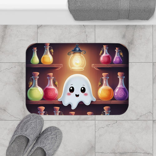 Apothecary Ghost Bath Mat — Whimsigoth Potion Shelf Bathroom Decor